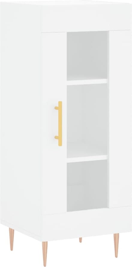 vidaXL - Dressoir - 34,5x34x90 - cm - bewerkt - hout - wit
