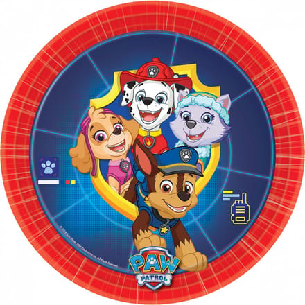 PAW Patrol - Wegwerp Borden - 18cm - Rood/Blauw - 8 stuks