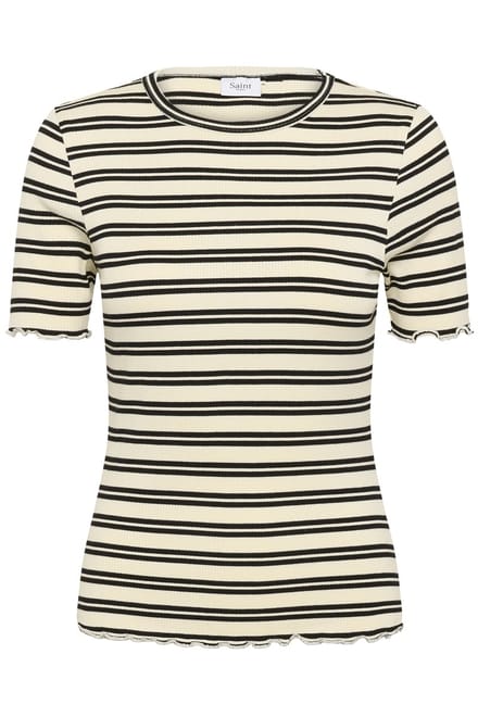 Saint Tropez OlaliaSZ SS T-Shirt Dames T-shirt - Ice Black Stripe