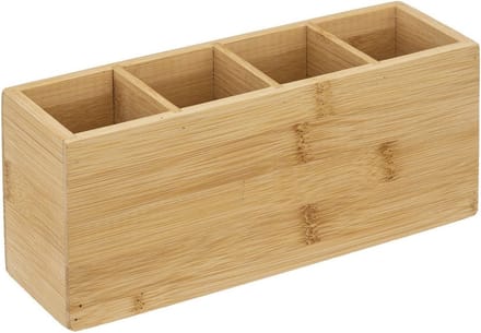 5Five Make-up organizer - 4 vakken - 22,5 x 7 cm - bamboe - Nagellak houder - Make-up houder - Organizers