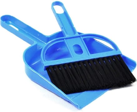 Doodadeals® Mini stoffer en blik – Compact – Handig schoonmaaksetje – 19 cm – Plastic – Multikleur