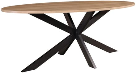 Eettafel ovaal 200cm Rato lichtbruin ovale tafel MDF eetkamertafel