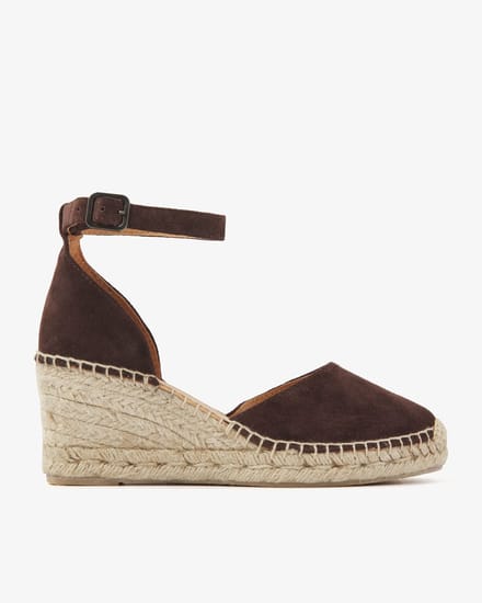 VIA VAI Flora Braid Espadrilles Dames - Suède - Bruin - Maat 38