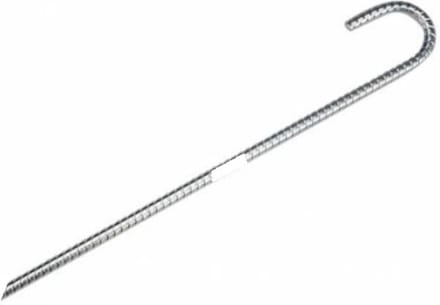 Benson Gebogen grondpen - koolstofstaal - 380 mm - zilver