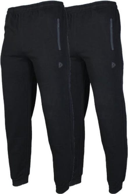 2-Pack Donnay - Joggingbroek met elastiek (Jack) - Sportbroek - Heren - Black (020) - maat M