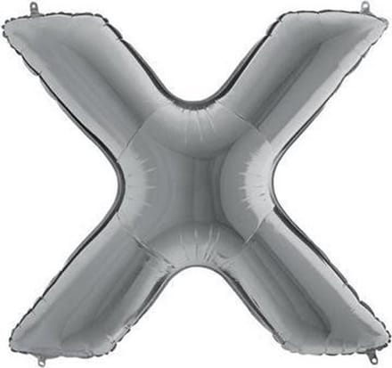 Folieballon letter X zilver (100cm)