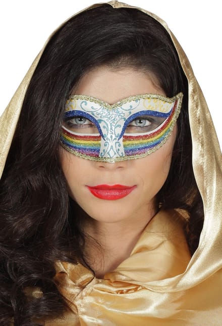Regenboog oogmasker voor vrouwen - Verkleedmasker