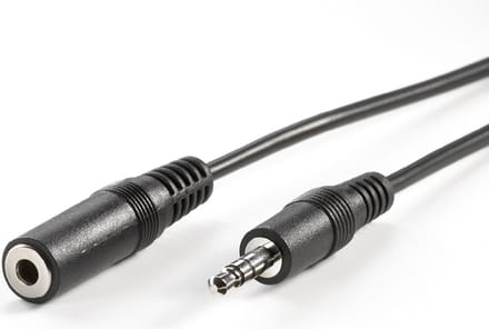 VALUE audio verlengkabel 3,5mm M/F, zwart, 3 m