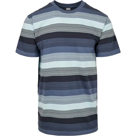 Urban Classics - Yarn Dyed Sunrise Stripe Heren T-shirt - S - Blauw