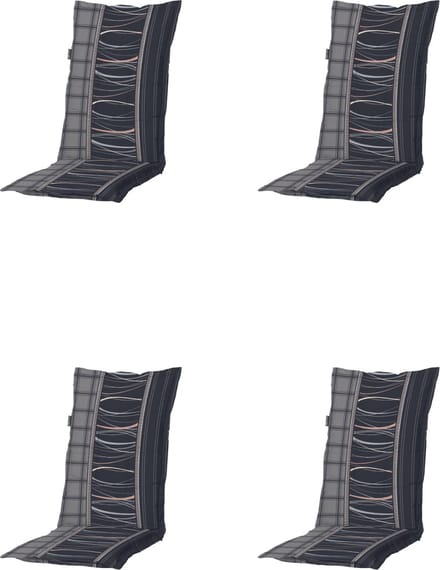 Madison - Tuinkussens - Lage Rug - 4st - Lines Grey - 105x50cm - Grijs