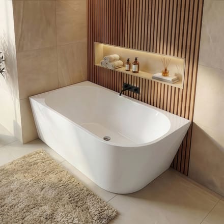 Badplaats Ligbad Isia 170 x 78 x 60 cm – Hoekbad – Hoogglans wit – links