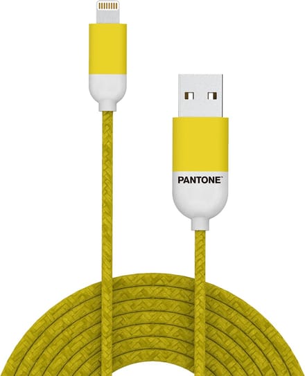 USB-Lightning Kabel, Geel - Rubber - Celly | Pantone