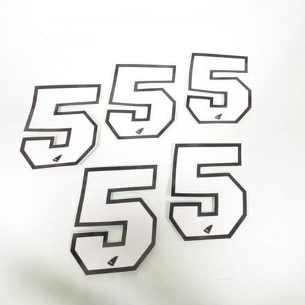 Sticker UFO voor motor Nummer 5 wit 130x100mm Nieuw