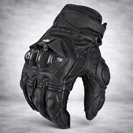 Motor Handschoenen Bescherming - Carbon Knokkel - Grip - Zwart - L