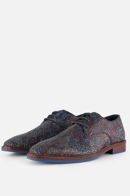 Vertice Veterschoenen blauw Leer - Maat 44