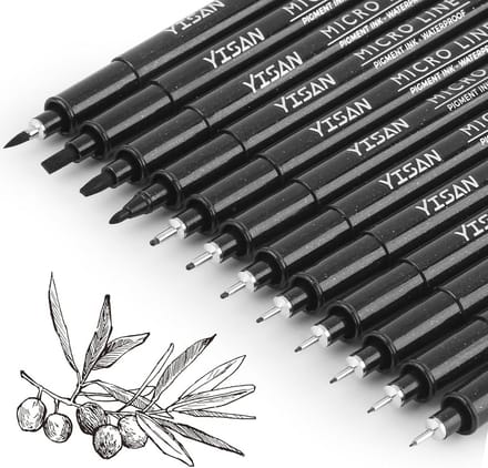 12 Micro Fineliner Inktpennen voor Kunst en Kalligrafie