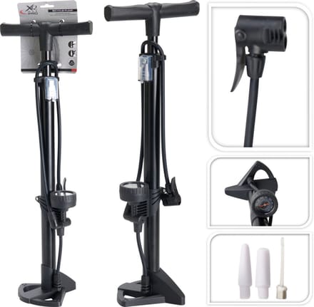 Excellent Houseware Fietspomp Staand 60cm Zwart