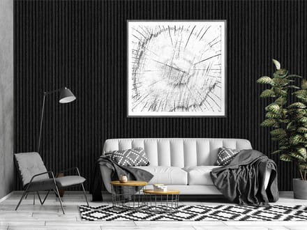 Vente-unique Akoestisch wandpaneel - Antracietgrijze houtafwerking - Pack van 3,12 m² - Set van 2 stuks - PENCIA