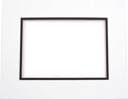 Passepartout Dubbeldik Wit/Zwart 20,3x25,4cm (10 stuks)