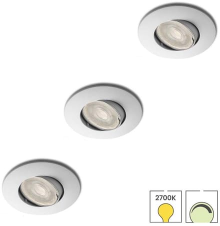 Lybardo - Inbouwspots extra klein 3-pack - Kantelbaar + LED Spot 3.5W - Dimbaar - Warmwit Licht
