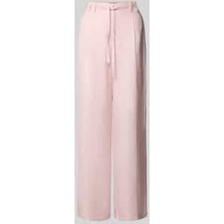 Wide leg broek van linnenmix met riem