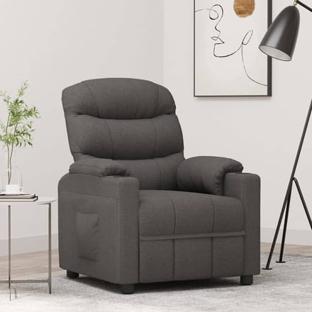 vidaXL - Fauteuil - verstelbaar - stof - donkergrijs