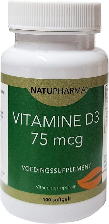 Natupharma Vitamine D3 75 mcg 100 stuks softgels (olijfolie)