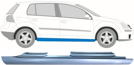 Volledige dorpel voor Volkswagen Golf 5 2003-2009 / Rechts