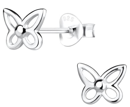 Joy|S - Zilveren vlinder oorbellen - 7 x 6 mm