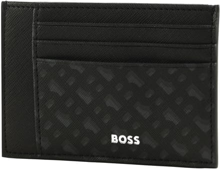 BOSS Leren portemonnee Zair MN Big Card Case Black zwart