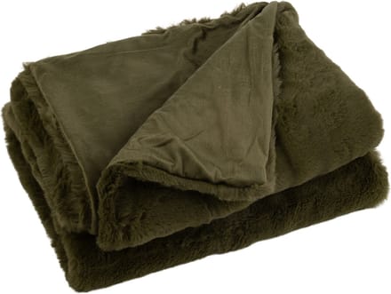 J-Line plaid Cutie - fleece deken – polyester – groen - 180 x 130 cm