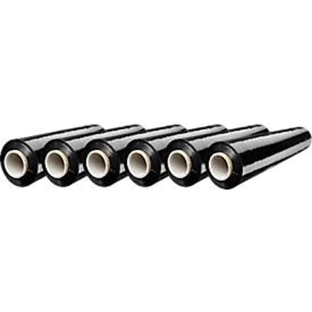 Stretchfolie - polyetheen - 20 µ - 500 mm x 300 m - zwart - 6 rollen