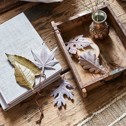 LOBERON Blad set van 6 Merel bruin