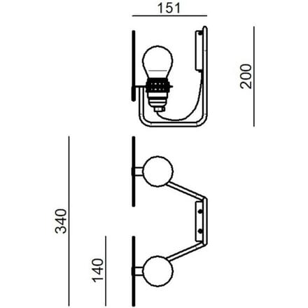 Stilnovo Bugia LED wandlamp, 2-lamps wit