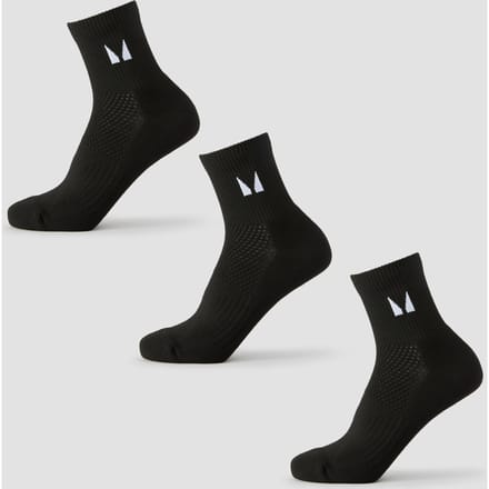 MP korte hardloopsokken (verpakking met drie stuks) - Zwart - UK 2-5