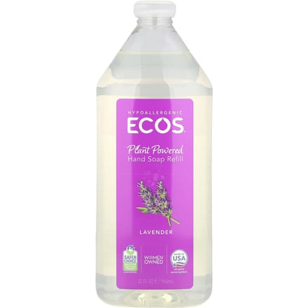 Produits écologiques, Ecos, recharge de savon pour les mains, lavande, 940 ml (946ml) white