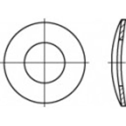 TOOLCRAFT 105897 Veerschijf Binnendiameter: 19 mm DIN 137 Verenstaal 100 stuk(s)