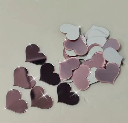 20 spiegel stickers - rose goud - valentijn - liefde