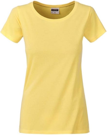 James and Nicholson Dames/dames Basic Organic Katoenen T-Shirt (Lichtgeel)