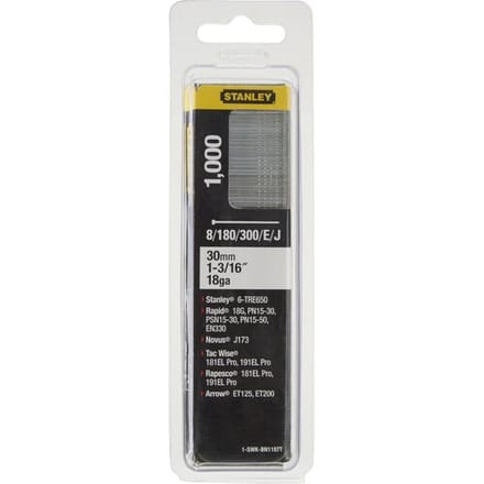 Stanley Afwerknagels (brads) Gegalvaniseerd 30mm - Type J - 1000 Stuks