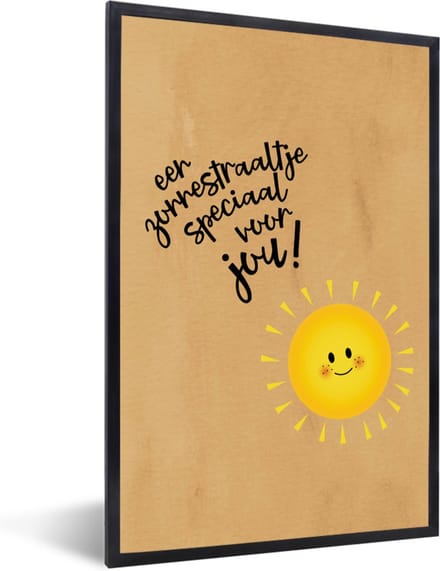 Fotolijst incl. Poster - Beterschap - Quote - Zon - 20x30 cm - Posterlijst