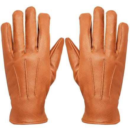 Heren leren bruine thermische handschoenen