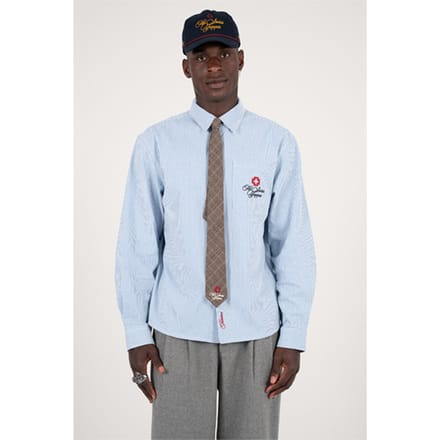 Strellson x Prohibited: Overhemd The Swiss Yuppie, blauwwit gestreept