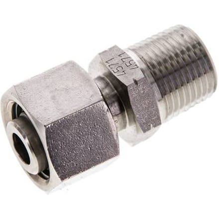 12L & 3/8'' NPT RVS Rechte Draaidoorvoer Buitendraad 315bar Verstelbaar ISO 8434-1