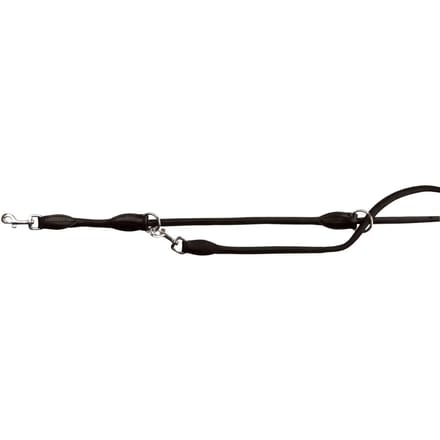 Verstelbare ronde gestikte leren hondenriem Trixie Active S/M