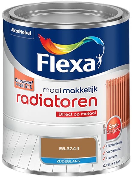 Flexa - Mooi Makkelijk Radiatoren Zijdeglans - E5.37.44 - Mengverf - 750 Ml