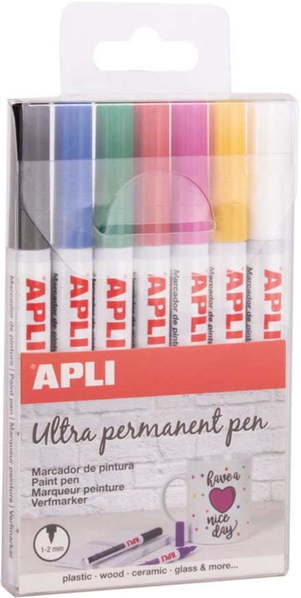 Apli Ultra Permanente Pen - Extra Fijn - 7 kleuren