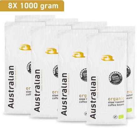 Australian Dark Roast koffiebonen - 1000 gram - 8 zakken - BIO/RFA
