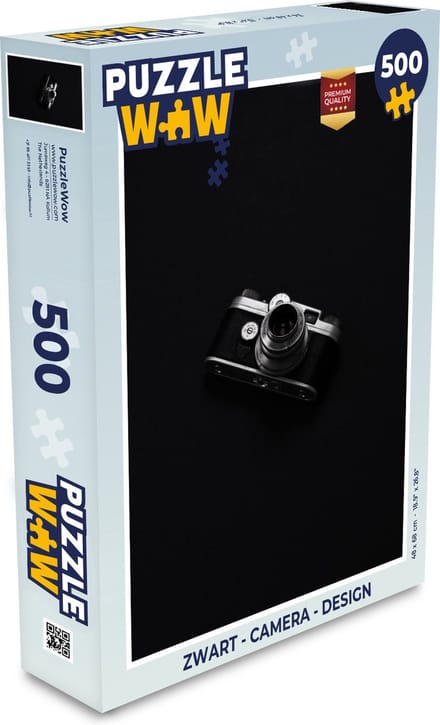 Puzzel Zwart - Camera - Design - Wit - Legpuzzel - Puzzel 500 stukjes