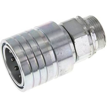Stalen DN 25 Hydraulische Koppeling Snelkoppeling 28 mm L Knelring ISO 7241-1 A/8434-1 D 34.3mm